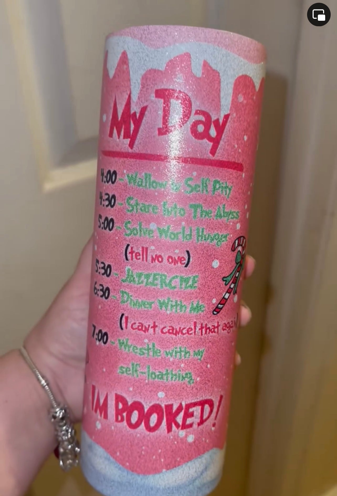 I’m Booked glitter tumbler