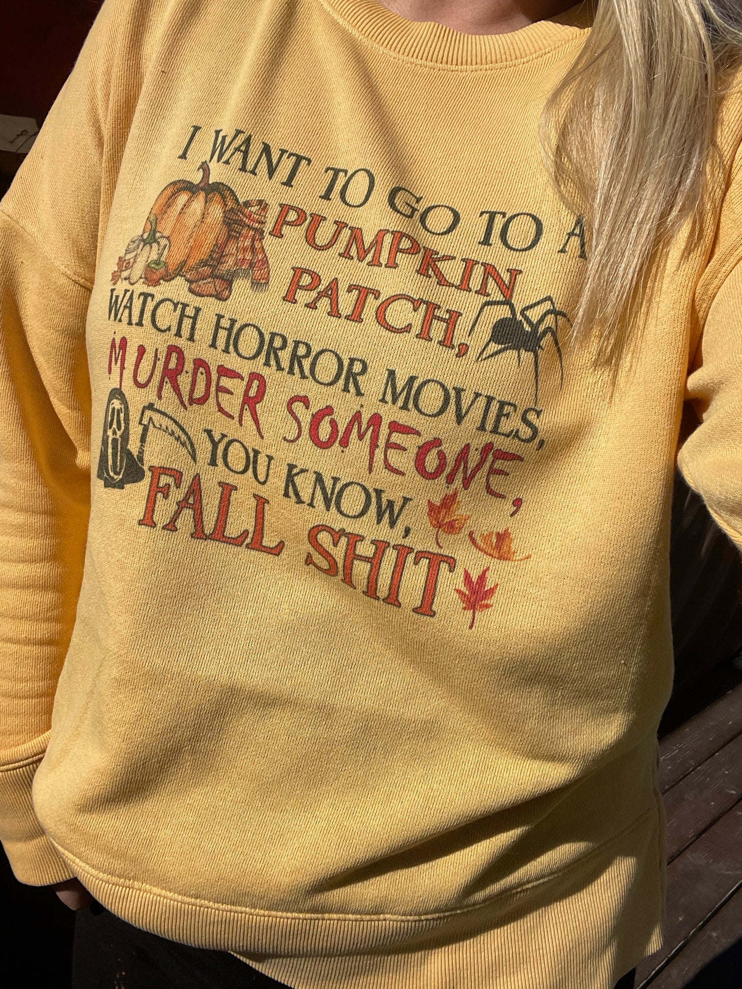 Fall Shit Yellow Sweater