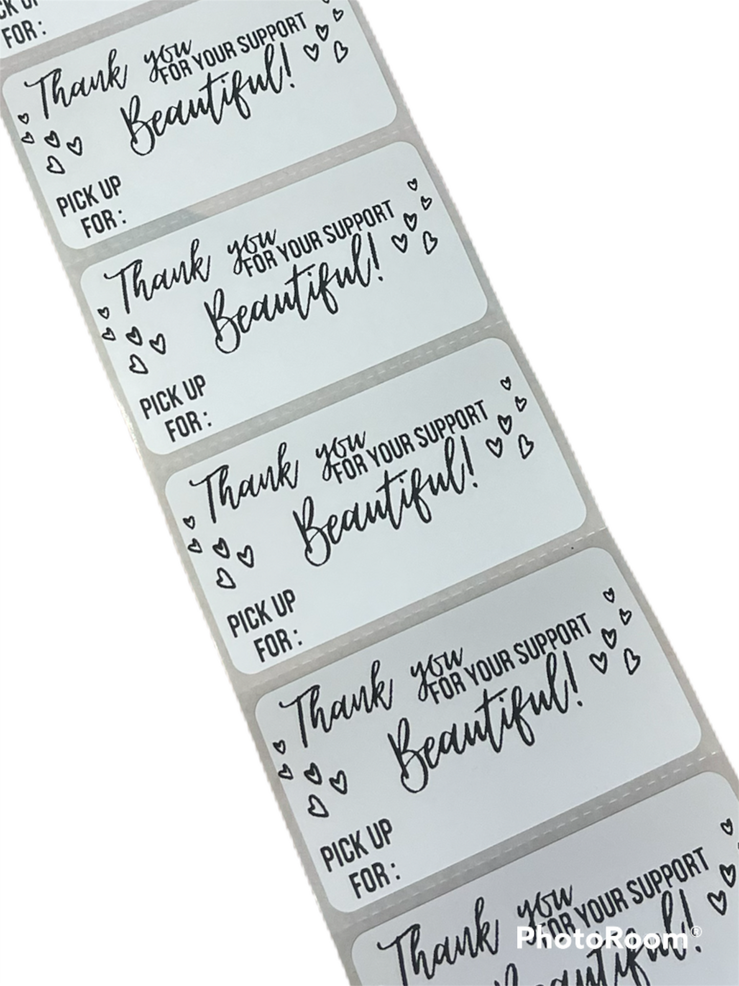 Thank you for your support: Pick up for Sticker Label