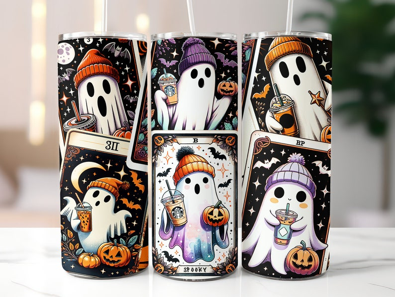 Cute Ghost Tarot tumbler