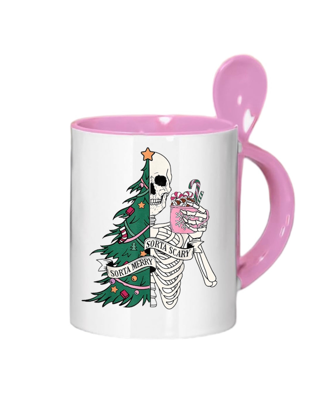 Sorta merry sorta scary 11oz mug with spoon