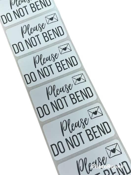 Do Not Bend Sticker Label