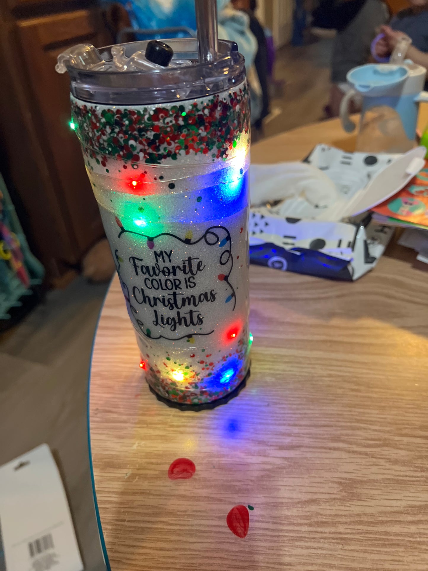 My favorite color is Christmas lights tumbler