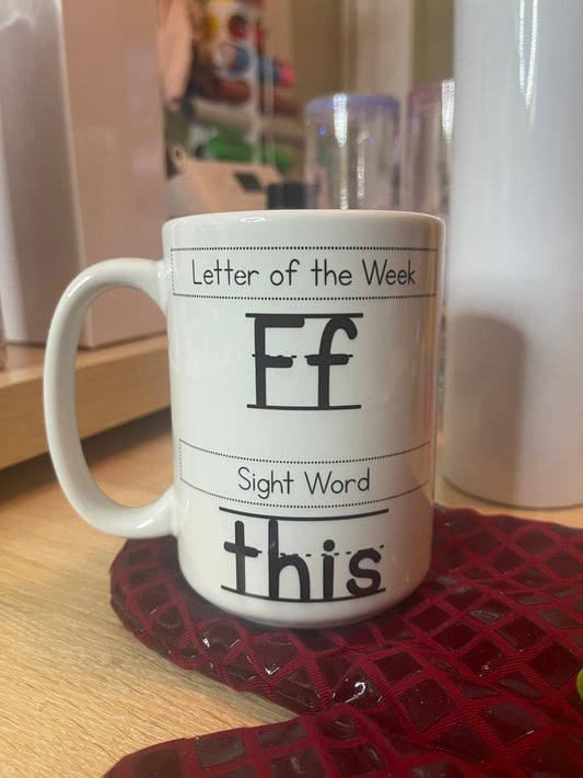 Letter of the week Ff sight word This mug