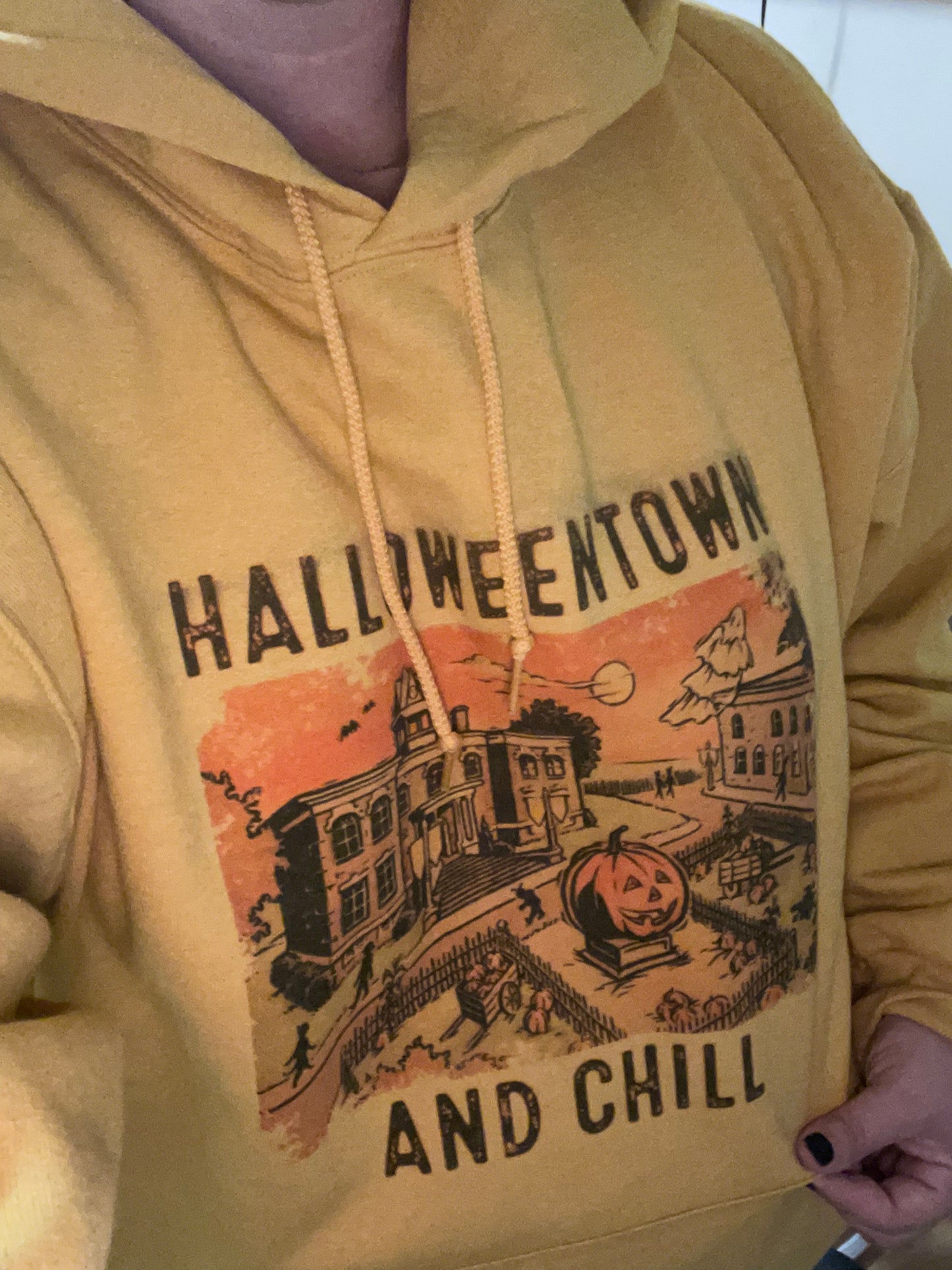 Hallo town and chill hoodie