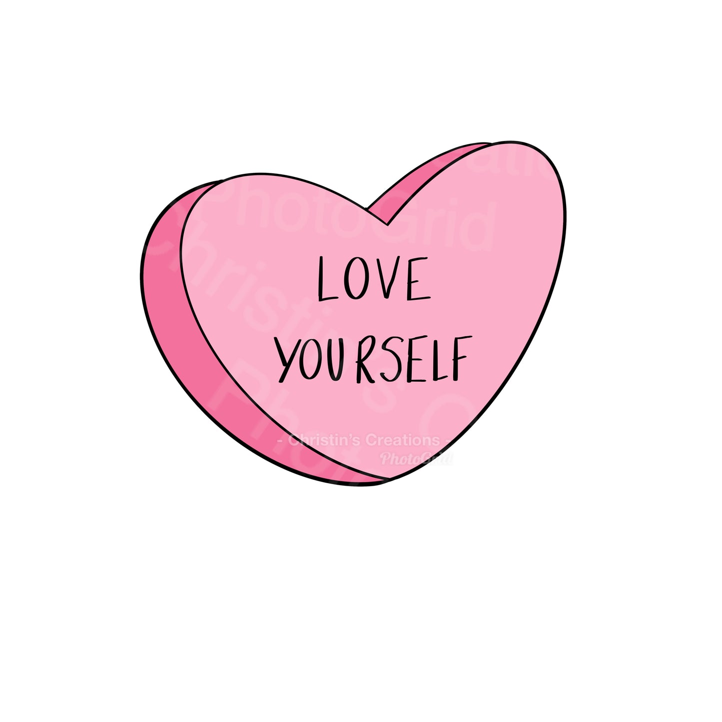 Love yourself Candy Heart - Sticker