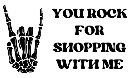 You rock for shopping with me Sticker Label